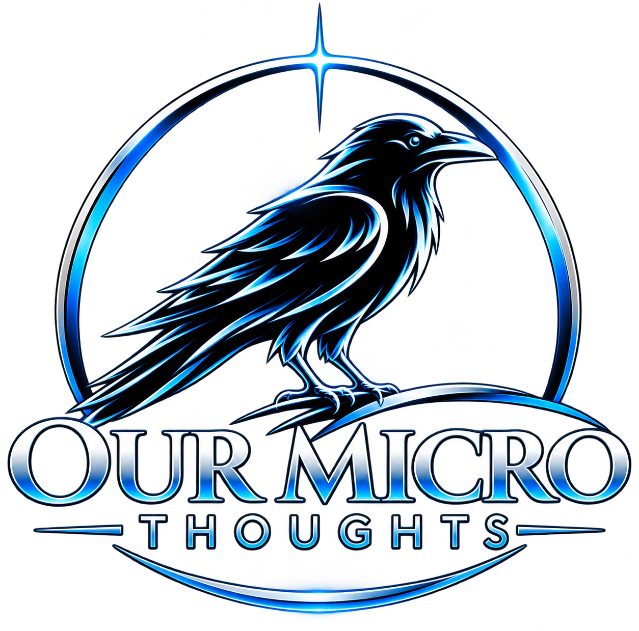 Our Micro Thoughts official crow emblem and wordmark